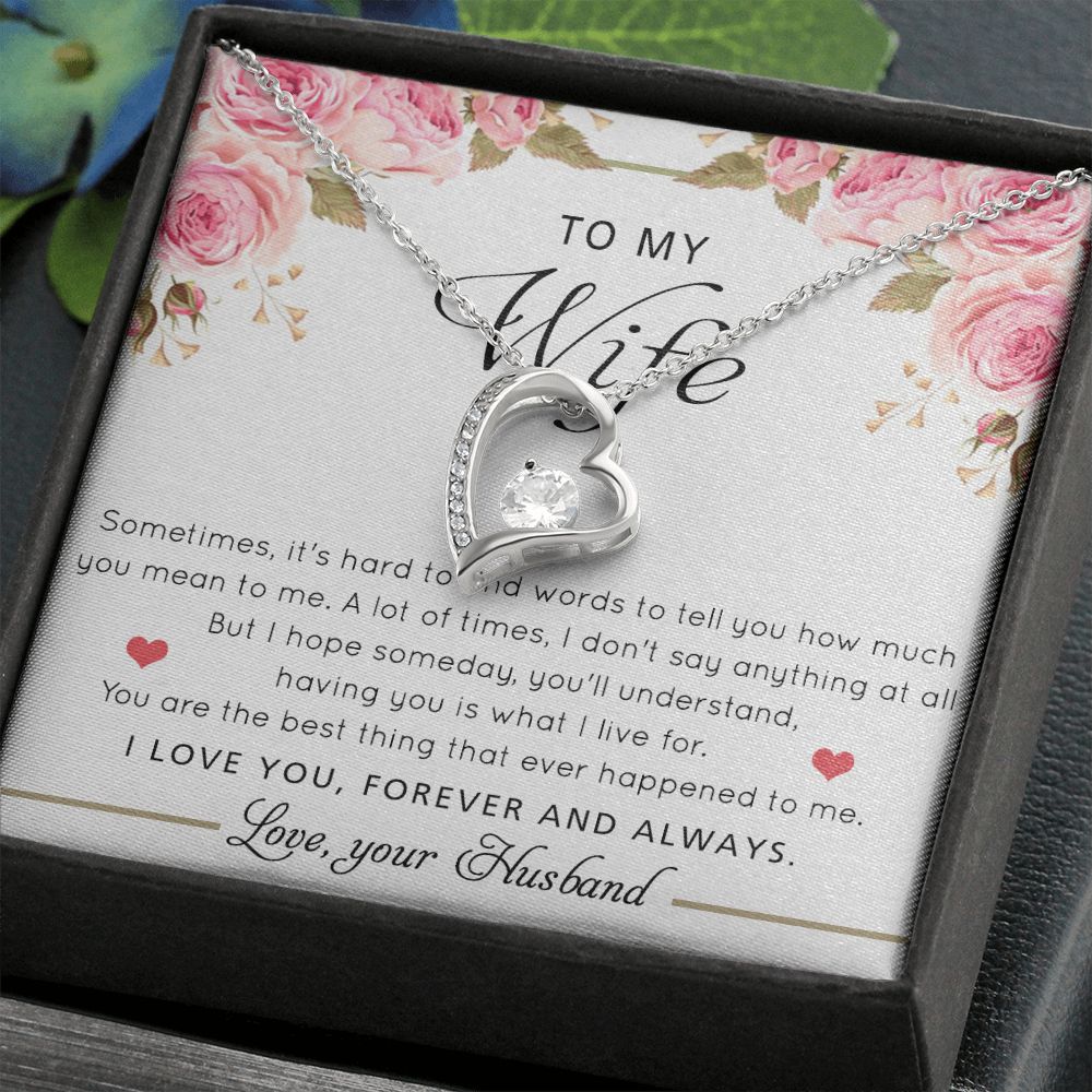 To My Wife Necklace Gift For Wife Birthday Gift For Wife Romantic Gifts For Her Forever Love Necklace