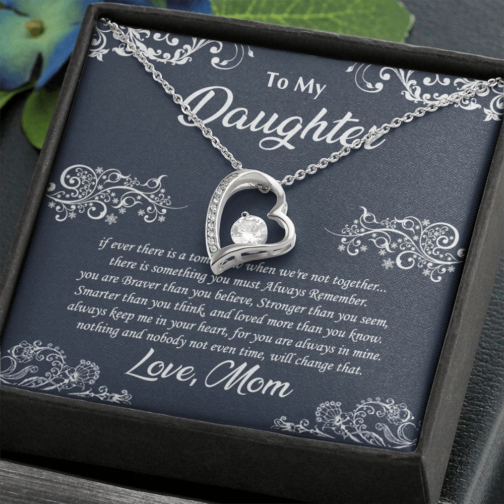 Jewelry Pendant Present for Daughter, To My Daughter Gift Necklace from Mom, Mother Daughter Gift Ideas, Birthday Christmas Gift Graduation Gifts for Daughters, Mother and Daughter Necklace 19 Forever Love Necklace