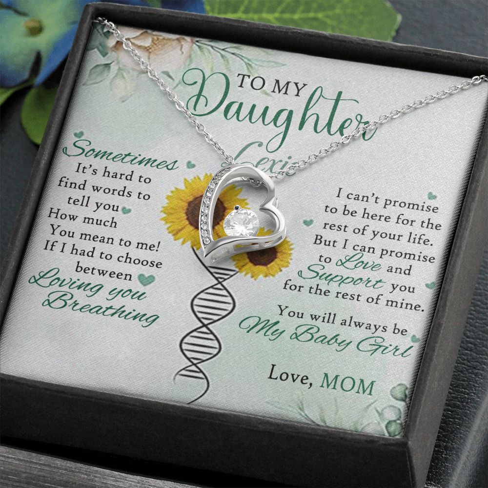 Jewelry Pendant Present for Daughter, To My Daughter Gift Necklace from Mom, Mother Daughter Gift Ideas, Birthday Christmas Gift Graduation Gifts for Daughters, Mother and Daughter Necklace 17 Forever Love Necklace