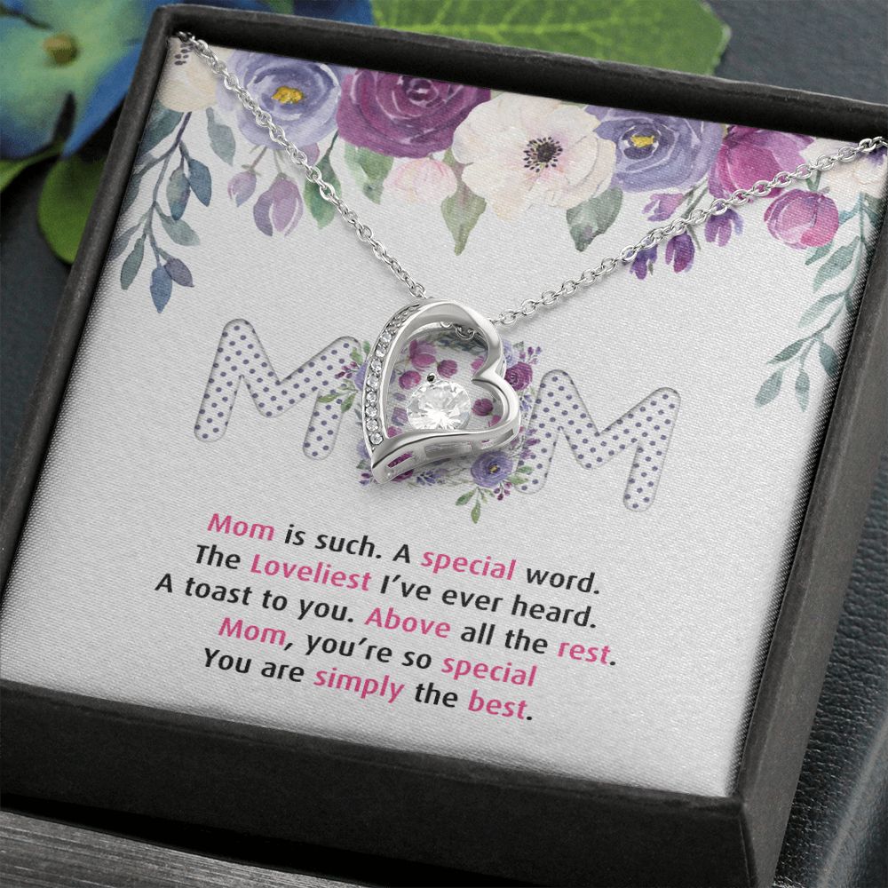 To My Mom Necklace Pendant Gift From Daughter Or Son Happy Mother's Day Gift For Mom Birthday, Anniversary Mom Is Such A Special Forever Love Necklace