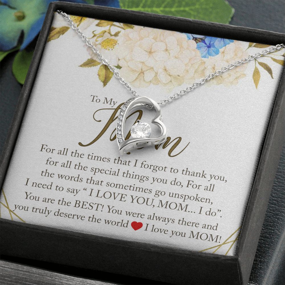 To My Mom Necklace, Gift For Mom, Mother's Day Gift from Daughter, Mom Jewelry Gift for Mothers Day, Birthday Gift for Mother, Moms Gift from Daughter Son, Necklace for Mom Mother 16 Forever Love Necklace