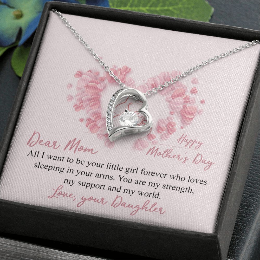 Mom Necklace Gifts for Mom from Daughter to Mom Gifts for Mothers Day from Daughter, To My Mom Necklace from Daughter to Mom Birthday Gifts Necklace with Message Card and Gift Box25 Forever Love Necklace