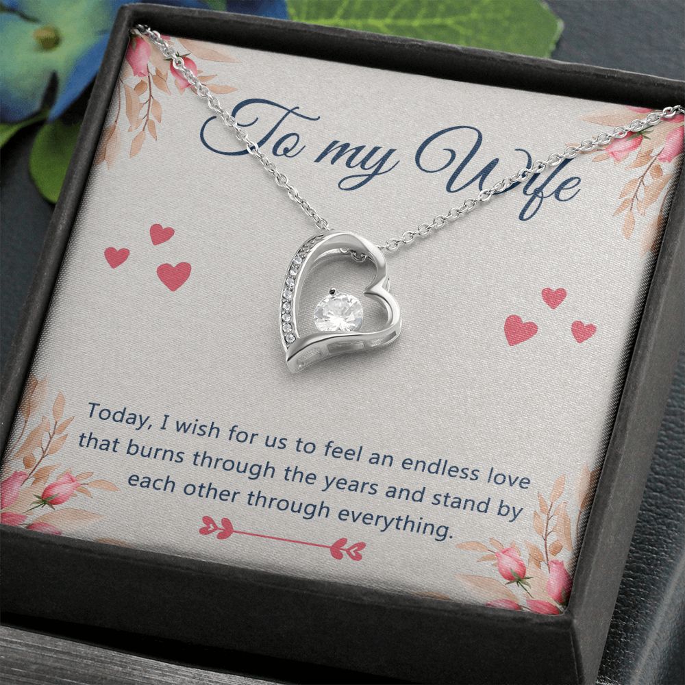 Birthday Gifts For Wife, Necklace Gifts For Wife From Husband, To My Wife Jewelry For Women , To My Wife Necklace  from Husband Wedding Anniversary Present For Wife, Beautiful Wife Jewelry Christmas 4 Forever Love Necklace