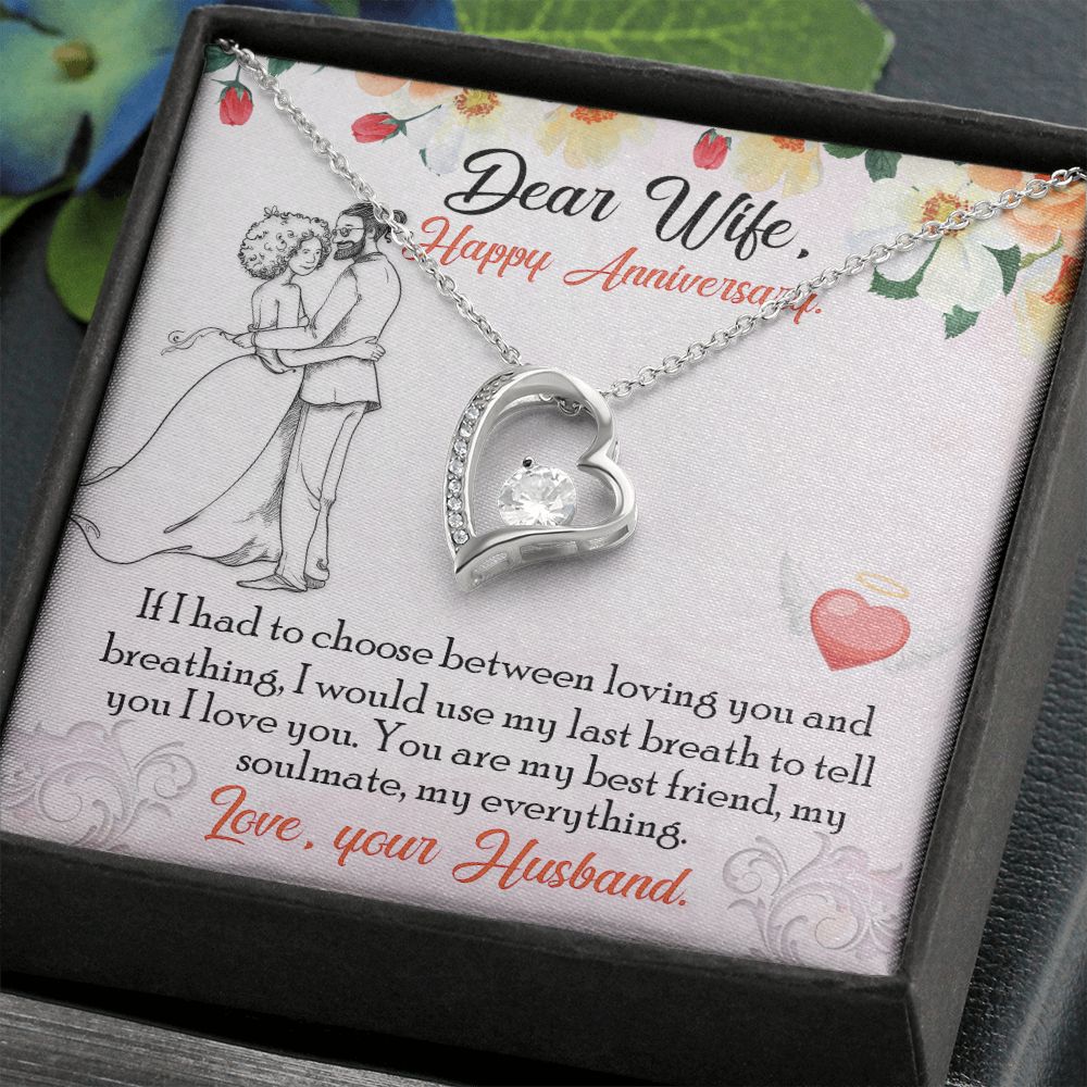 To My Wife Necklace from Husband, Personalized Necklace for Women, Luxury Necklace for Wife from Man Men, Wedding Anniversary Present For Wife, Beautiful Wife Jewelry Christmas Birthday Gift For Wife13 Forever Love Necklace