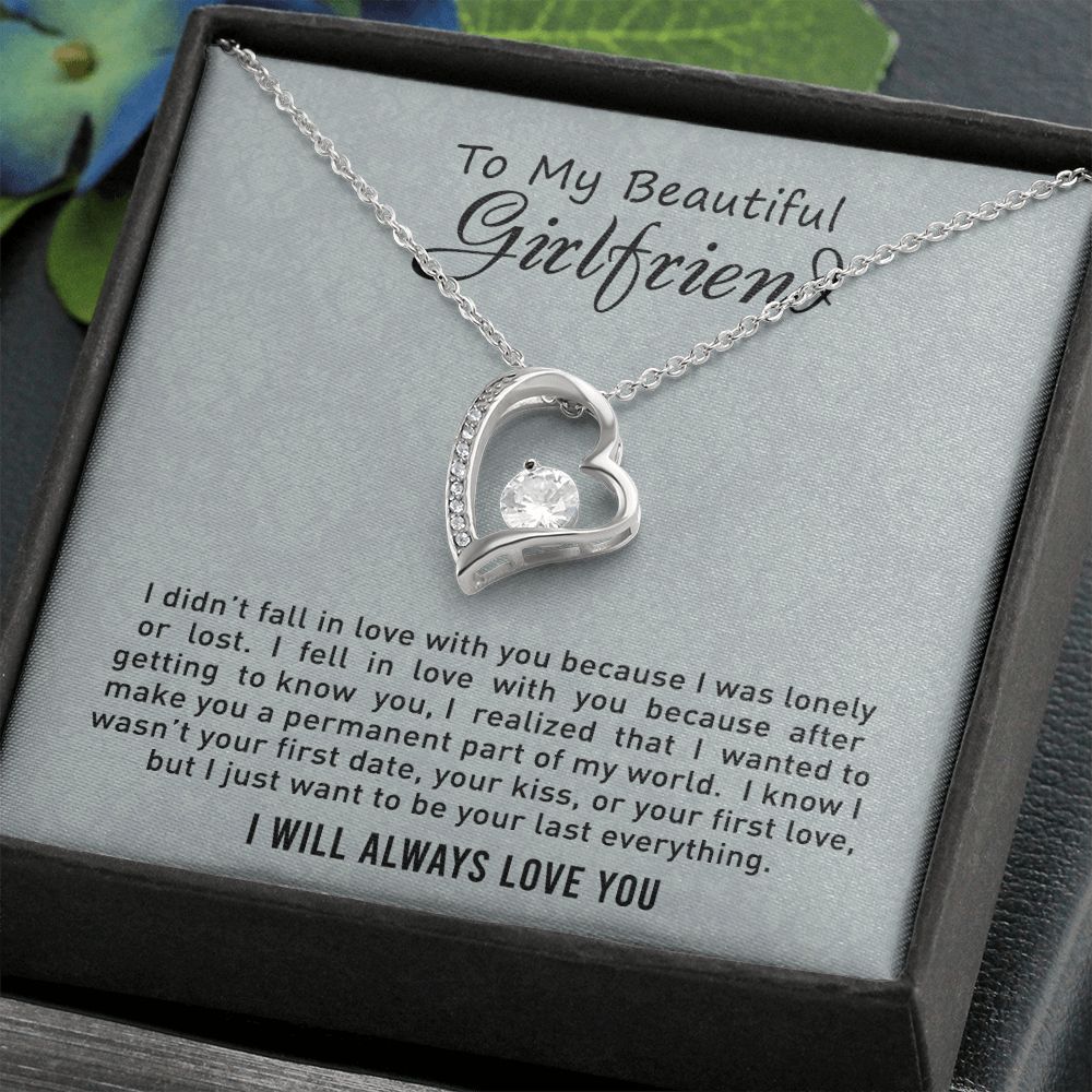To My Girlfriend Necklace from Boyfriend, Personalized Necklace for Women, Luxury Necklace for Girlfriend, Wedding Anniversary Present For Her, Girlfriend Gift Jewelry Christmas Birthday Gift2 Forever Love Necklace