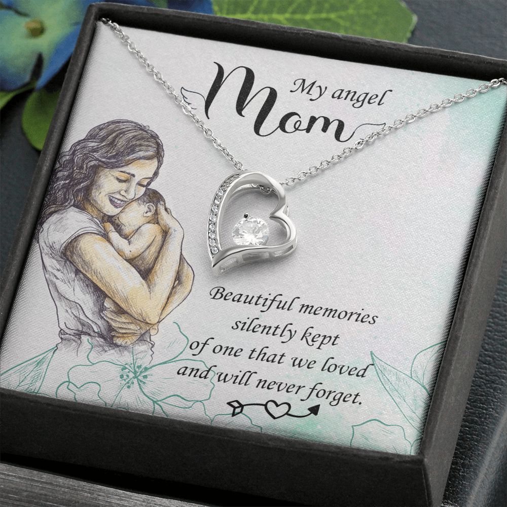 To My Mom Mother My Angel Necklace Pendant Gift From Daughter Beautiful Memories With Message Card Gift For Mom Forever Love Necklace