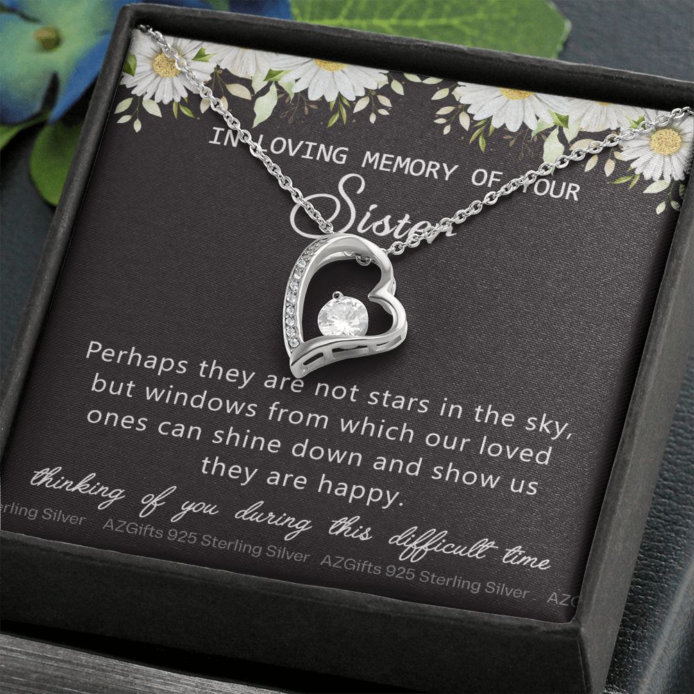 Loss Of Sister Necklace Gift, Sympathy Loss Of Sister, Sympathy Gift Box, Loss Of Sister Necklace, Loss Of Sister, Loss Of Sister Gift, Condolence Gifts, Remembrance Necklace for Women Forever Love Necklace