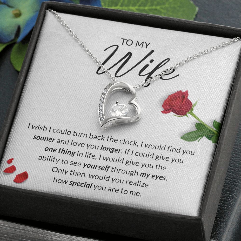Birthday Gifts For Wife, Necklace Gifts For Wife From Husband, To My Wife Jewelry For Women , To My Wife Necklace  from Husband Wedding Anniversary Present For Wife, Beautiful Wife Jewelry Christmas22 Forever Love Necklace