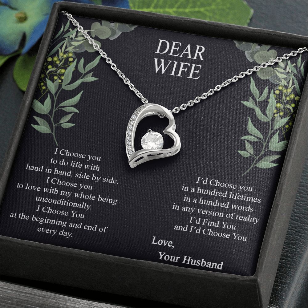 Birthday Gifts For Wife, Necklace Gifts For Wife From Husband, To My Wife Jewelry For Women , To My Wife Necklace  from Husband Wedding Anniversary Present For Wife, Beautiful Wife Jewelry Christmas12 Forever Love Necklace