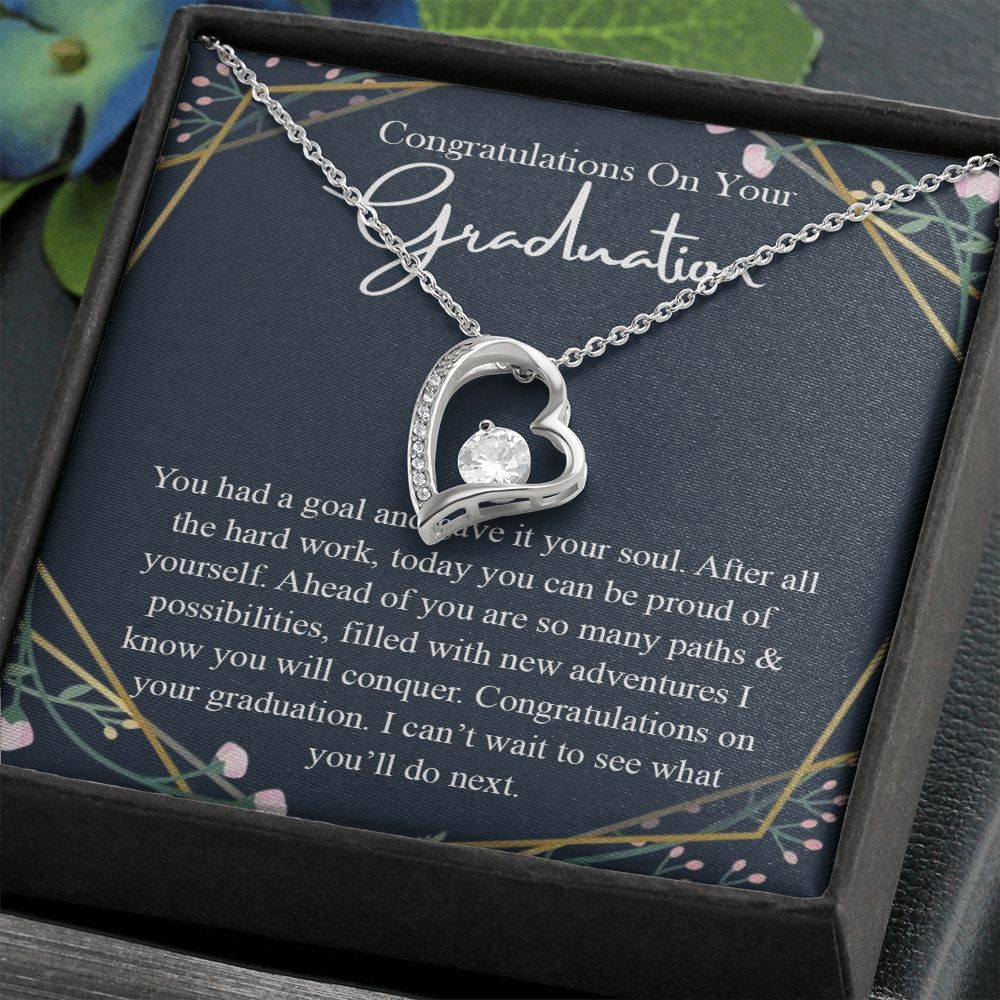 Graduation Gift For Her Necklace High School Graduation Gift, Congrats Graduation Pendants Gift For Daughter, Granddaughter, Niece, Sister Forever Love Necklace