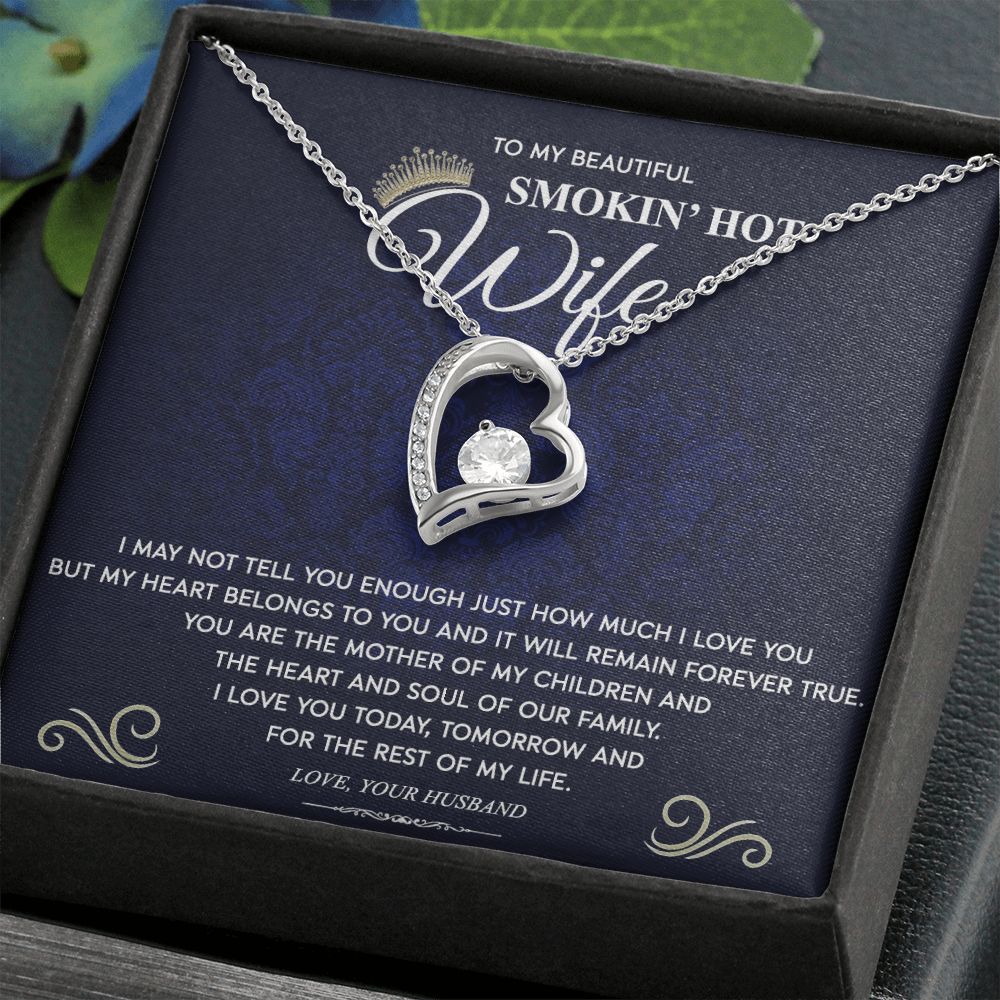 To My Wife Necklace from Husband, Personalized Necklace for Women, Luxury Necklace for Wife from Man Men, Wedding Anniversary Present For Wife, Beautiful Wife Jewelry Christmas Birthday Gift For Wife10 Forever Love Necklace