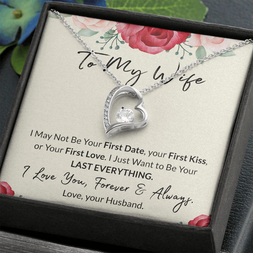 To My Wife Necklace from Husband, Personalized Necklace for Women, Luxury Necklace for Wife from Man Men, Wedding Anniversary Present For Wife, Beautiful Wife Jewelry Christmas Birthday Gift For Wife18 Forever Love Necklace