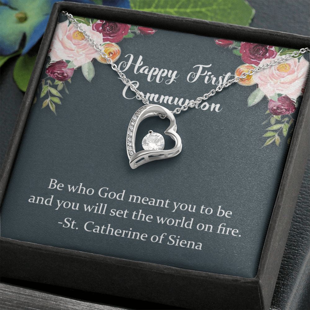 First Communion Necklace, First Communion Gift, First Holy Communion, 1st Communion, Gifts For Girl First Communion Congrats Graduation Pendants Gift For Daughter, Granddaughter, Niece Forever Love Necklace