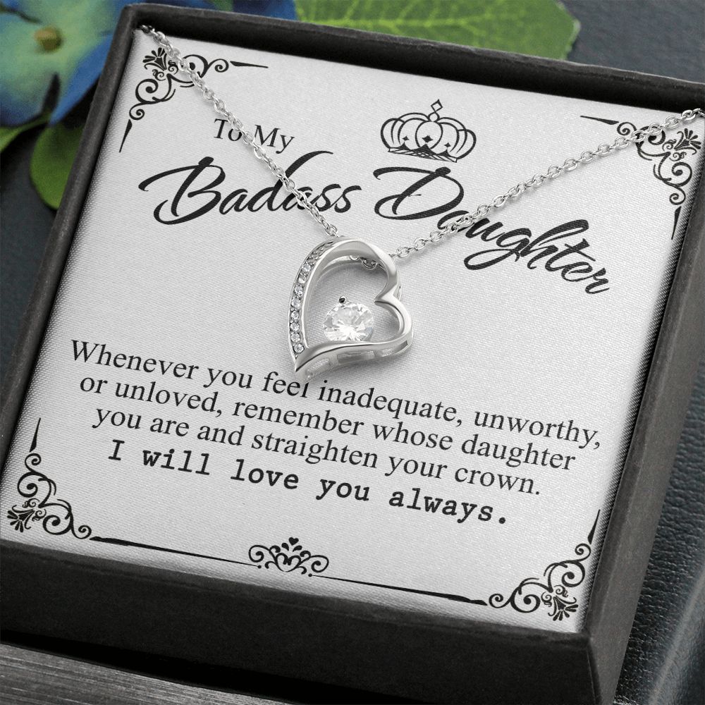 Bonus Daughter Gifts From Stepdad, Step Daughter Gifts From Stepmom, Stepdaughter Gifts From Stepdad, Father Stepdaughter Necklace, To My Bonus Daughter Necklaces, Christmas Gifts For Bonus7 Forever Love Necklace