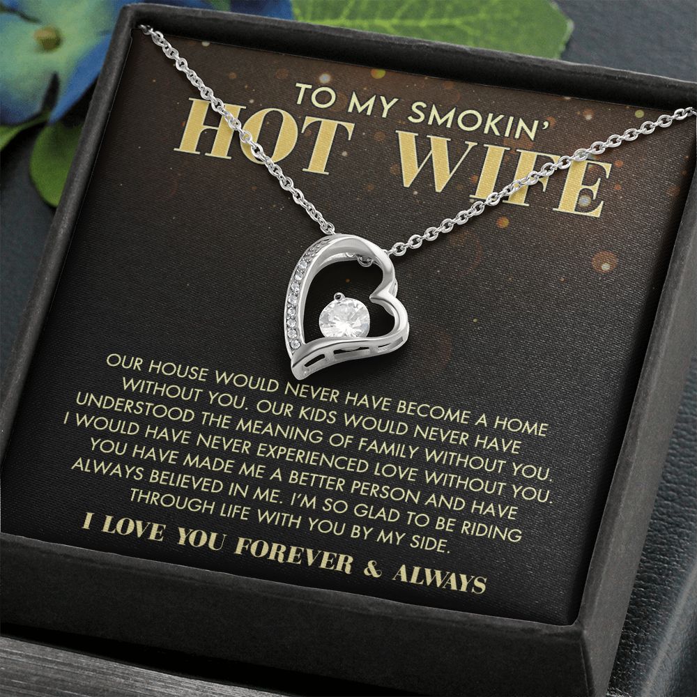 To My Wife Necklace from Husband, Personalized Necklace for Women, Luxury Necklace for Wife from Man Men, Wedding Anniversary Present For Wife, Beautiful Wife Jewelry Christmas Birthday Gift For Wife11 Forever Love Necklace