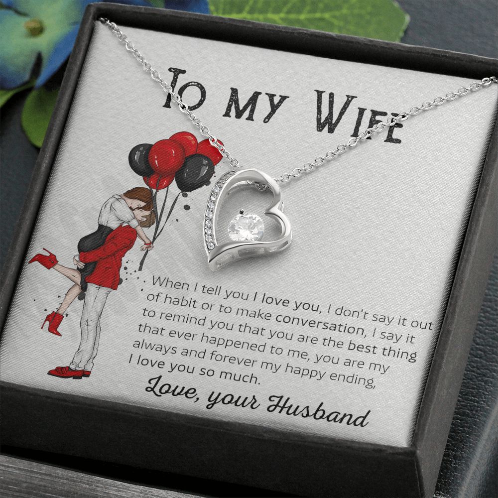 Birthday Gifts For Wife, Necklace Gifts For Wife From Husband, To My Wife Jewelry For Women , To My Wife Necklace  from Husband Wedding Anniversary Present For Wife, Beautiful Wife Jewelry Christmas 7 Forever Love Necklace