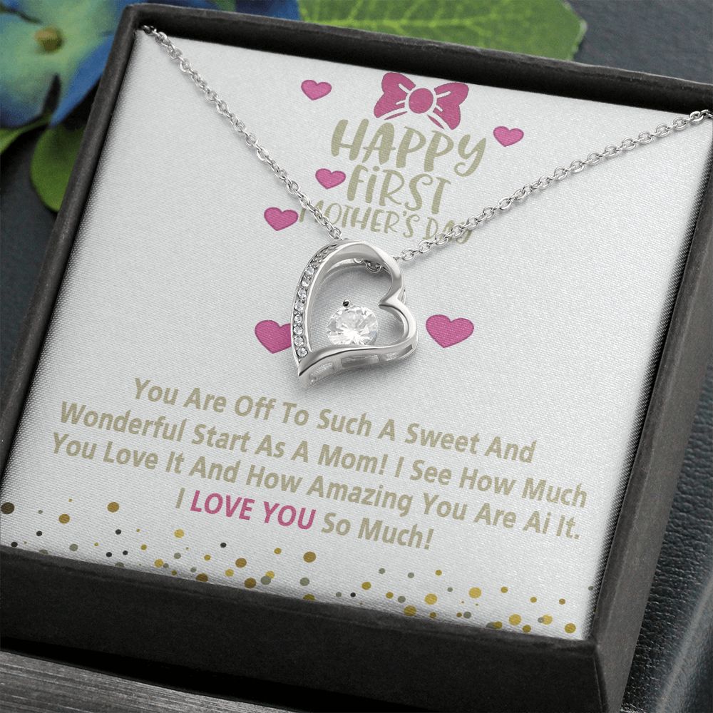 Mom Necklace Gifts for Mom from Daughter to Mom Gifts for Mothers Day from Daughter, To My Mom Necklace from Daughter to Mom Birthday Gifts Necklace with Message Card and Gift Box15 Forever Love Necklace
