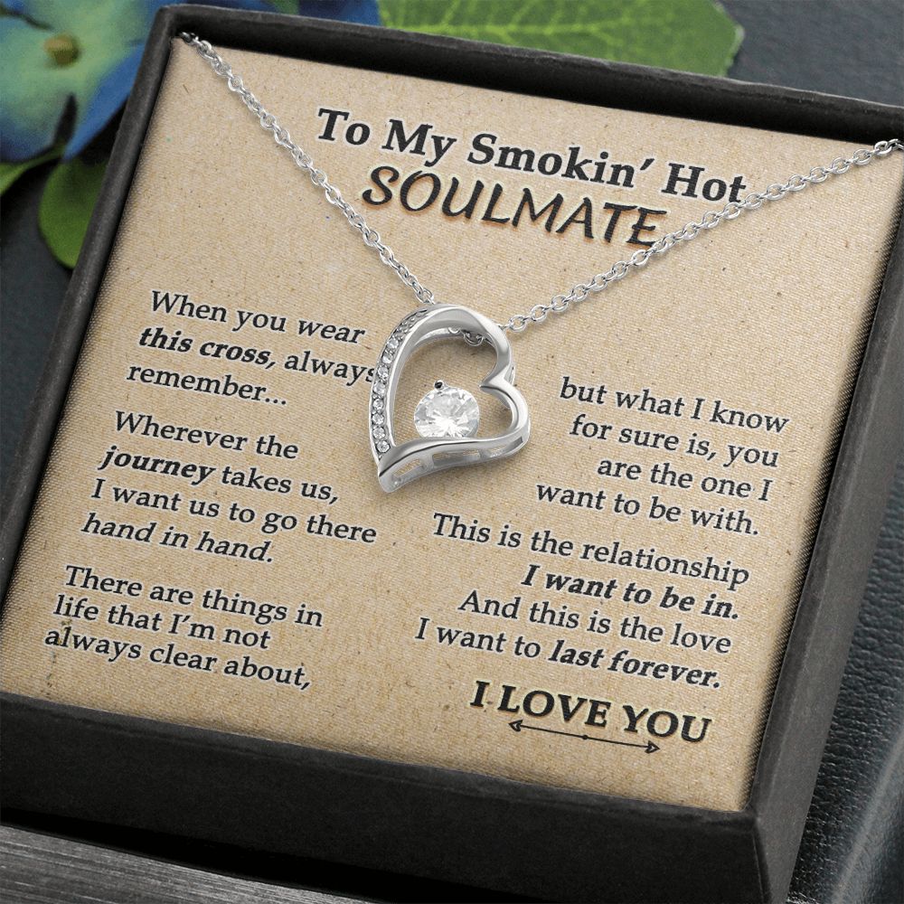 To My Soulmate Necklace for Women Birthday Valentines Day Jewelry Gifts For My Wife with Message Card Box Personalized Gift Present Pendant for Future Wife Soulmate Girlfriend Love 9 Forever Love Necklace