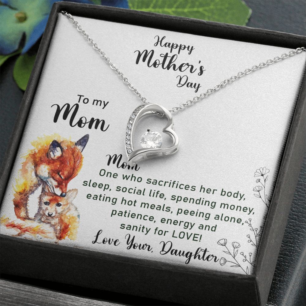 Mom Necklace Gifts for Mom from Daughter to Mom Gifts for Mothers Day from Daughter, To My Mom Necklace from Daughter to Mom Birthday Gifts Necklace with Message Card and Gift Box2223 Forever Love Necklace
