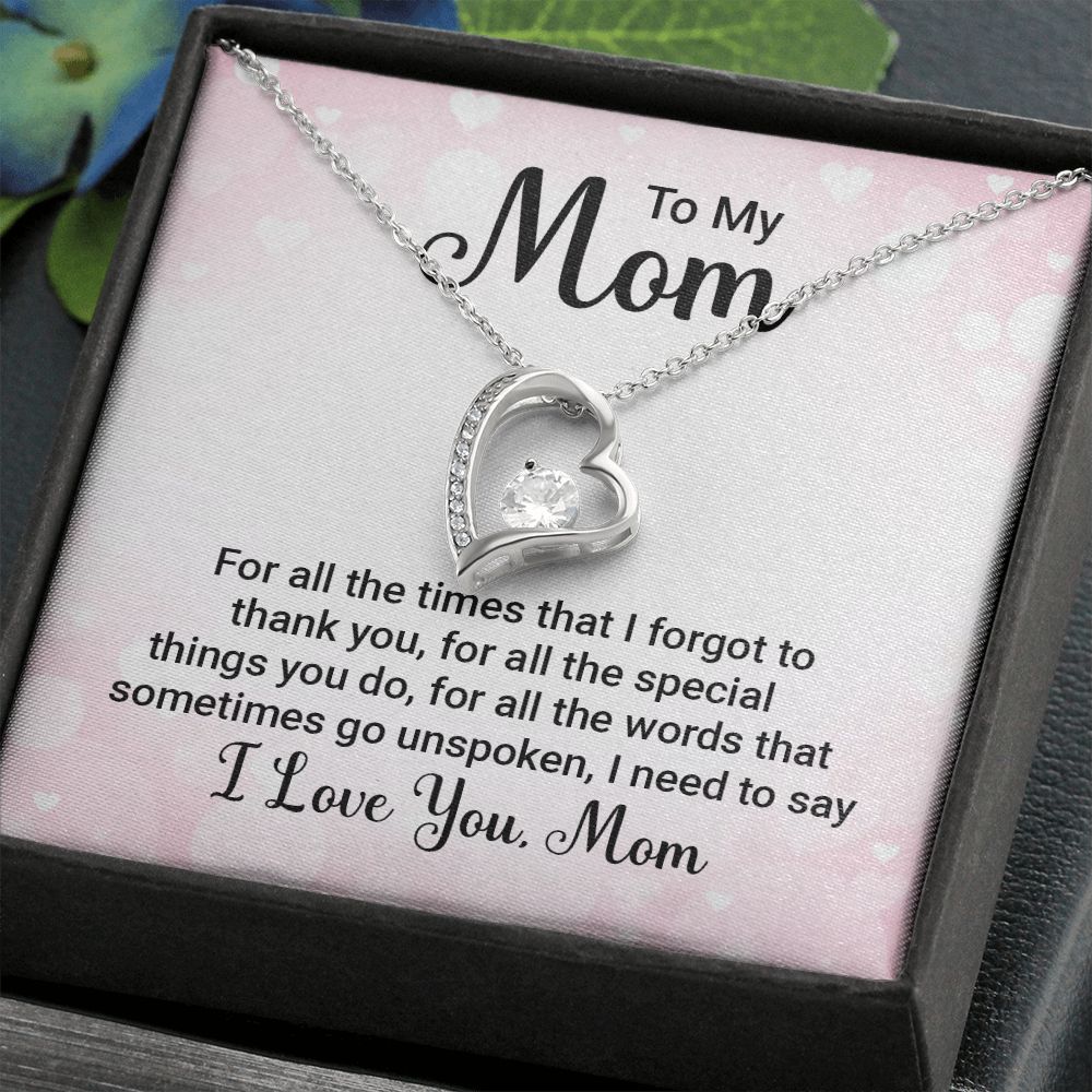 To My Mom Necklace, Gift For Mom, Mother's Day Gift from Daughter, Mom Jewelry Gift for Mothers Day, Birthday Gift for Mother, Moms Gift from Daughter Son, Necklace for Mom Mother 23 Forever Love Necklace