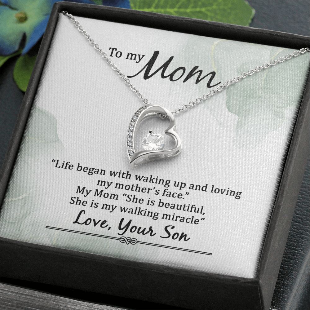 Mom Necklace Gifts for Mom from Daughter to Mom Gifts for Mothers Day from Daughter, To My Mom Necklace from Daughter to Mom Birthday Gifts Necklace with Message Card and Gift Box20 Forever Love Necklace