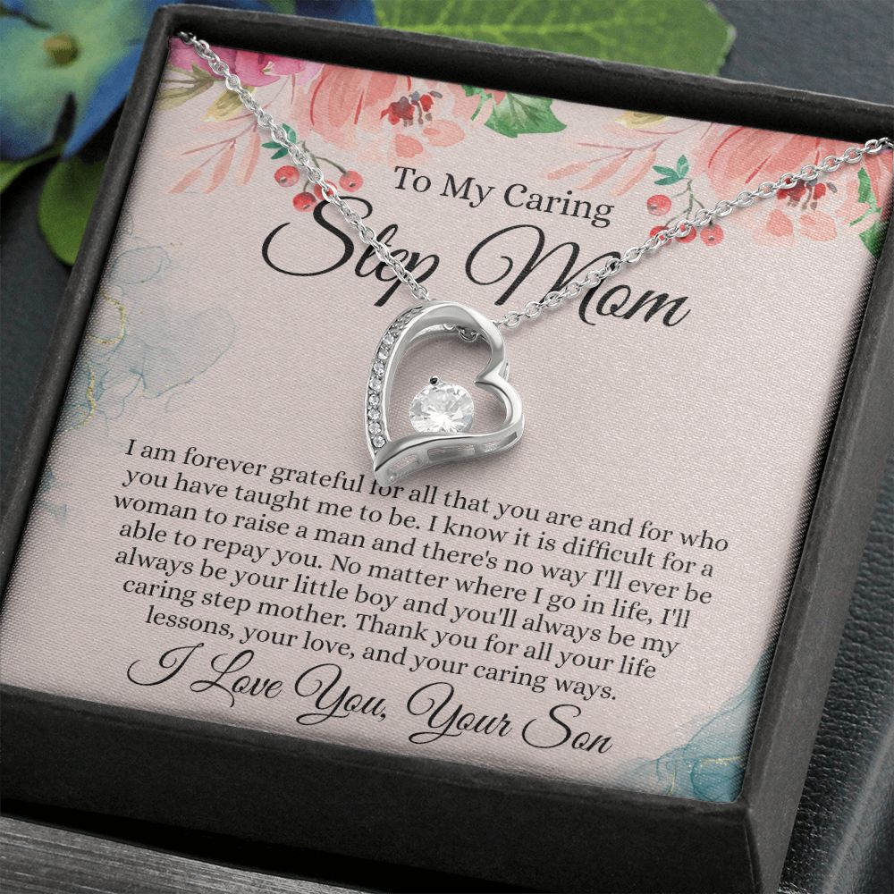 To My Step Mom Gift, Step Mom Necklace, Step Mom Gift From Son, Step Mom Mother's Day Gift From Step Son, Step Mom Birthday Gift, Step Mom Gift Necklace from Step Son Forever Love Necklace