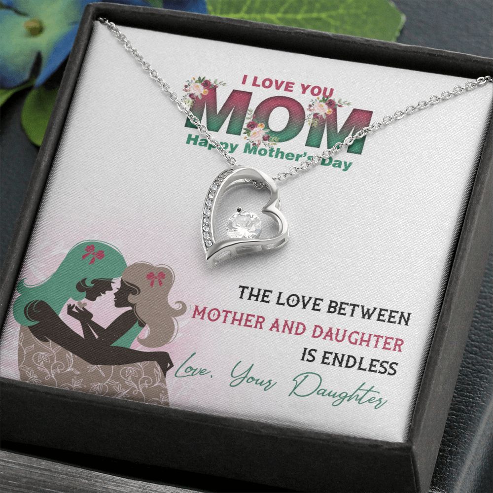 Mom Necklace Gifts for Mom from Daughter to Mom Gifts for Mothers Day from Daughter, To My Mom Necklace from Daughter to Mom Birthday Gifts Necklace with Message Card and Gift Box2236 Forever Love Necklace