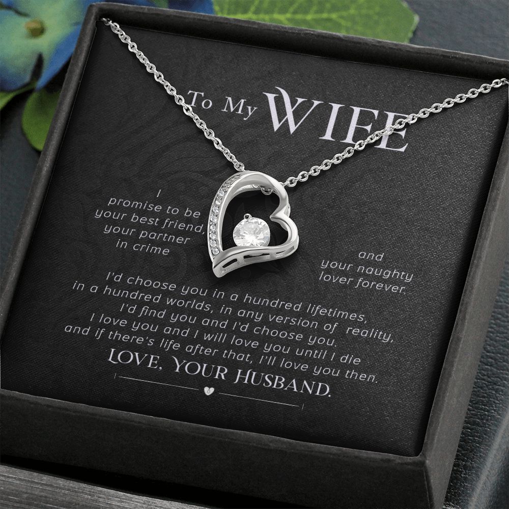 To My Wife Necklace Pendant Gift From Husband I'll Love You Then With Message Card and Gift Box. Valentine's Day Gift For Wife Future Wife Forever Love Necklace