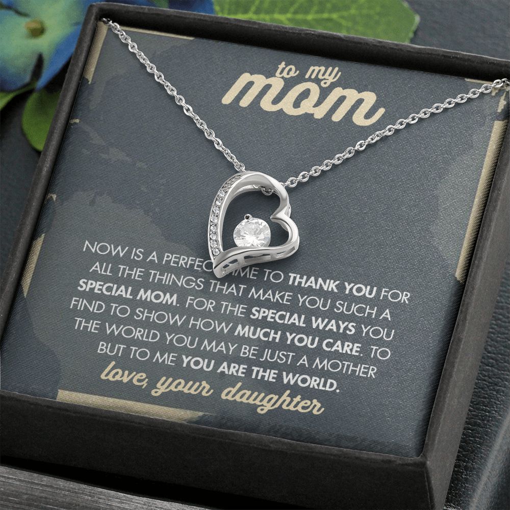 Mom Necklace Gifts for Mom from Daughter to Mom Gifts for Mothers Day from Daughter, To My Mom Necklace from Daughter to Mom Birthday Gifts Necklace with Message Card and Gift Box2237 Forever Love Necklace