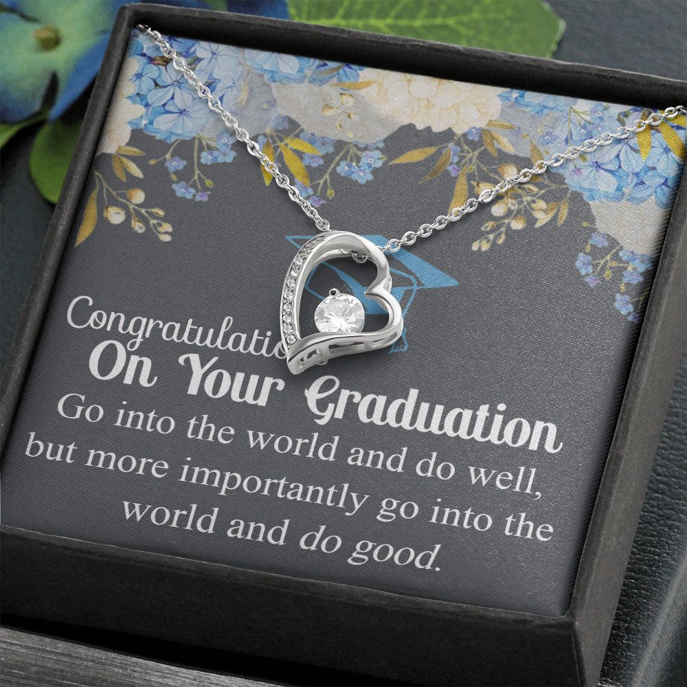 Graduation Gift Necklace For Girls, Graduation Jewelry, College, High School Congrats Graduation Pendants Gift For Daughter, Granddaughter, Niece, Sister Forever Love Necklace