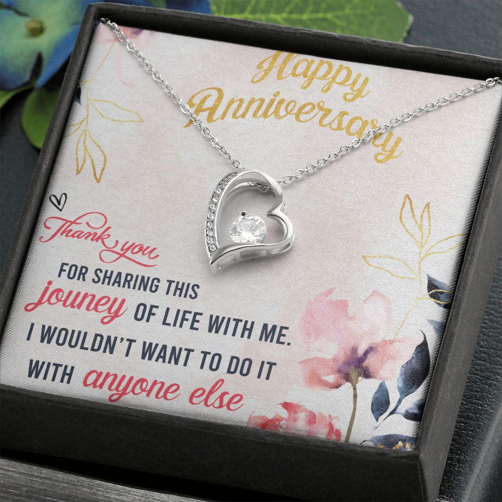 To My Wife Necklace, Wedding Anniversary Jewelry For Women, Necklace For Wife from Husband, Gift For Wife Birthday Gifts From Husband Necklace, Jewelry With Message Card In A Gift Box9 Forever Love Necklace