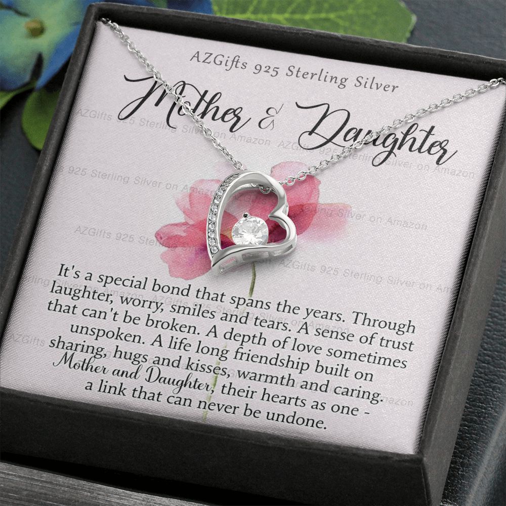 Mother Daughter Necklace with Message Card Mother Daughter Gift Mom Birthday Gift Necklace for Mom from Daughter Gift Birthday Gift for Mom Daughter Gift from Mom 301 Forever Love Necklace