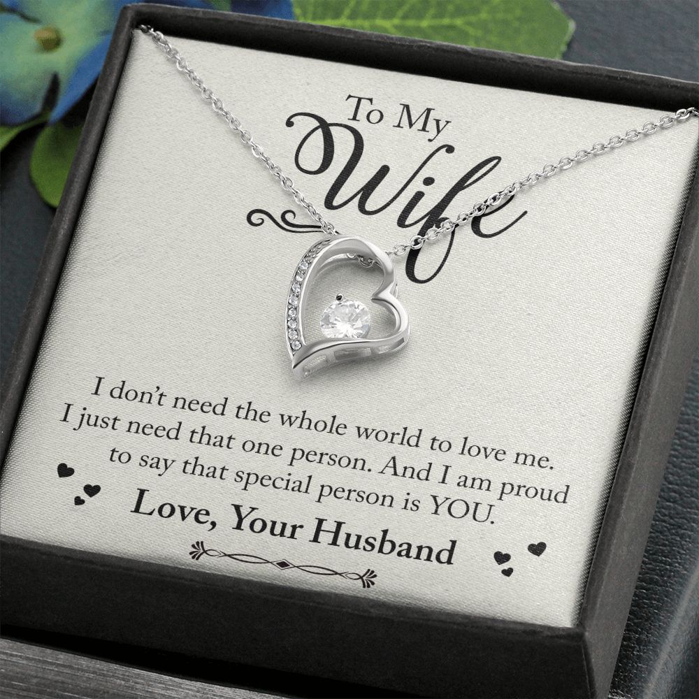 To My Wife Necklace from Husband, Personalized Necklace for Women, Luxury Necklace for Wife from Man Men, Wedding Anniversary Present For Wife, Beautiful Wife Jewelry Christmas Birthday Gift For Wife24 Forever Love Necklace