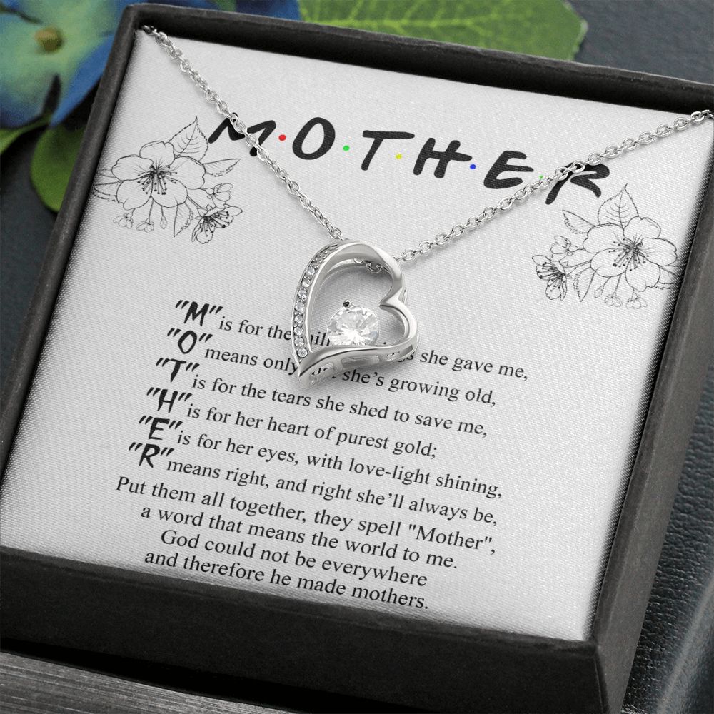 Mom Necklace Gifts for Mom from Daughter to Mom Gifts for Mothers Day from Daughter, To My Mom Necklace from Daughter to Mom Birthday Gifts Necklace with Message Card and Gift Box2224 Forever Love Necklace