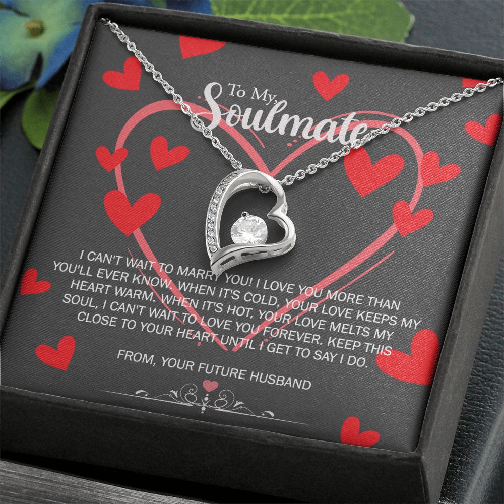 To My Soulmate Necklace for Future Wife Girlfriend Fiancee Anniversary Gift Forever Love Necklace