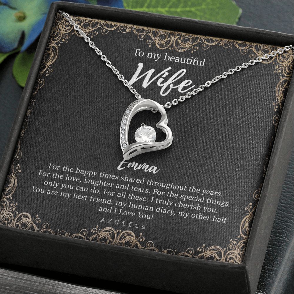 To My Wife Necklace from Husband, Personalized Necklace for Women, Luxury Necklace for Wife from Man Men, Wedding Anniversary Present For Wife, Beautiful Wife Jewelry Christmas Birthday Gifts For Wife9 Forever Love Necklace