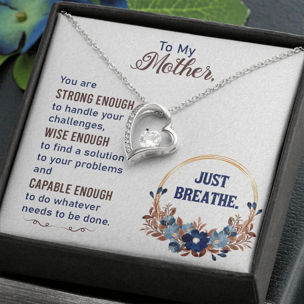 To My Mother Necklace Pendant Gift From Daughter In Law Necklace Strong Enough Gift For To Mom Happy Mother's Day Mother In Law Gift On Birthday Anniversary Gift 30821 Forever Love Necklace