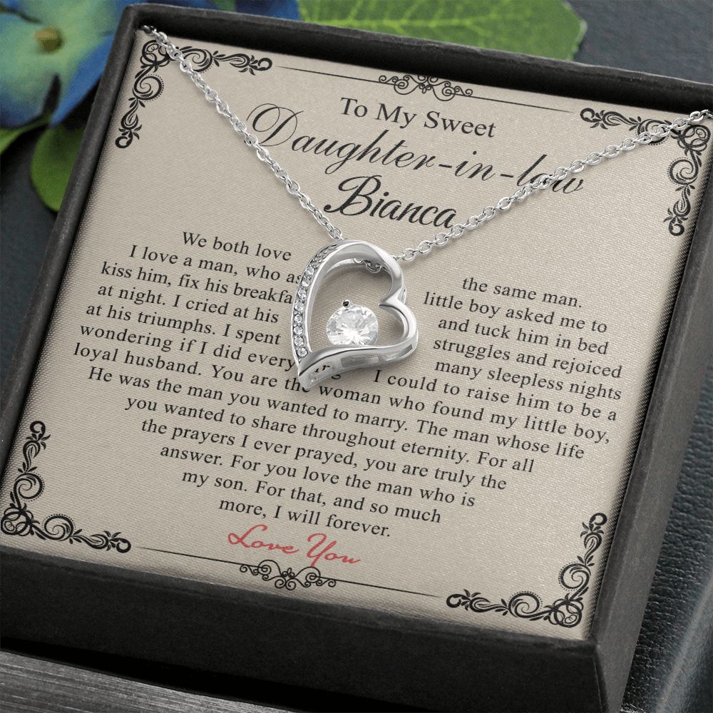 Daughter In Law Gifts Ideas, Daughter In Law Necklace, Gifts For Future Daughter In Law, Daughter In Law Birthday Gifts, Daughter-in-law Gifts From Mother In Law, Birthday Gifts For Daughter4 Forever Love Necklace