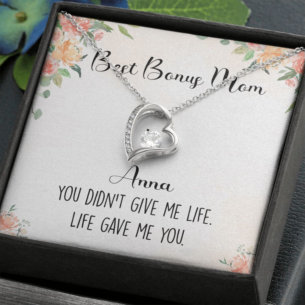 To My Stepmom Necklace from Stepdaughter Birthday Gifts for Stepmom Stepmother Gifts for Second Mom Gifts for Stepmom from Bonus Daughter Stepmom Gifts for Birthday Mothers Day 301 Forever Love Necklace