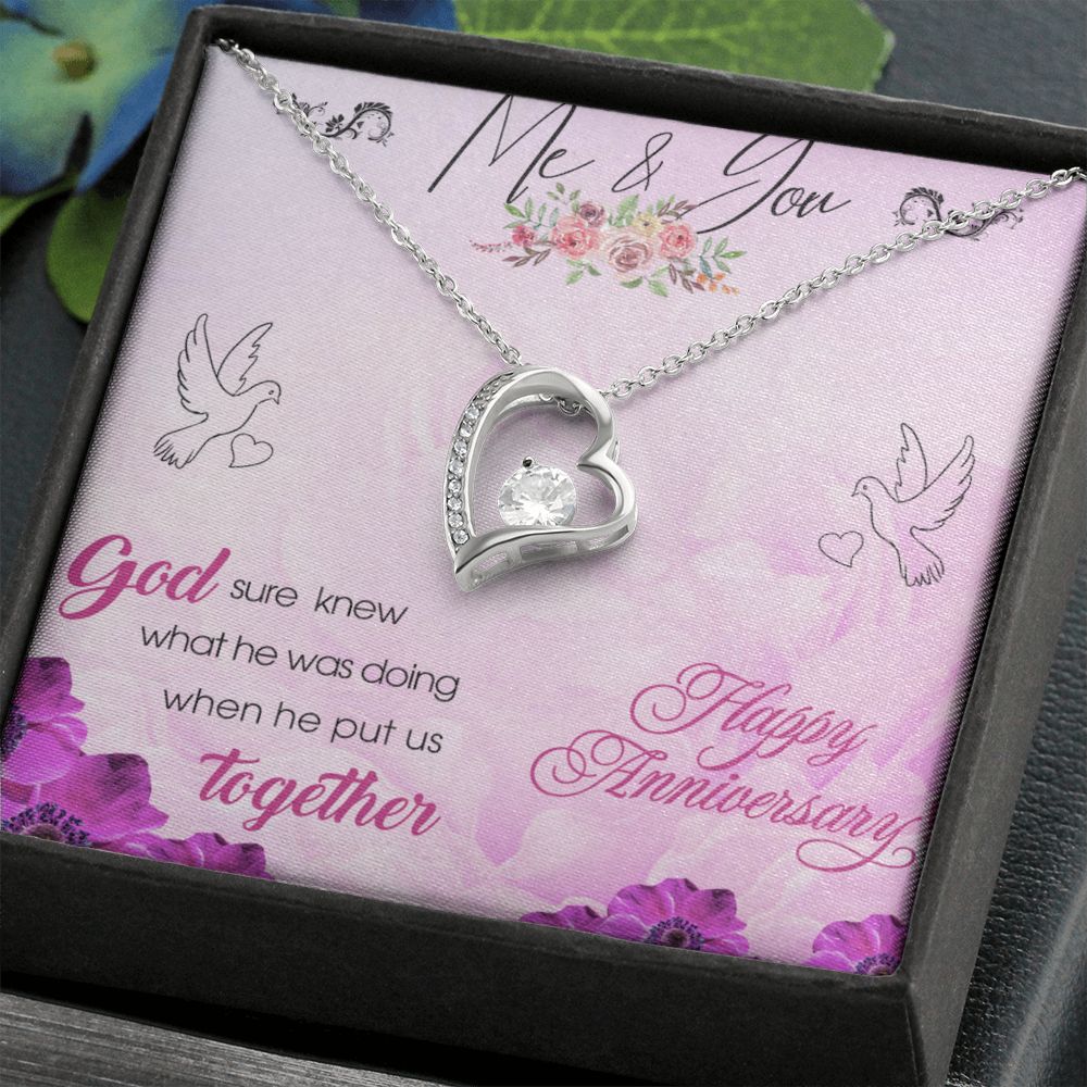 To My Wife Necklace, Wedding Anniversary Jewelry For Women, Necklace For Wife from Husband, Gift For Wife Birthday Gifts From Husband Necklace, Jewelry With Message Card In A Gift Box8 Forever Love Necklace