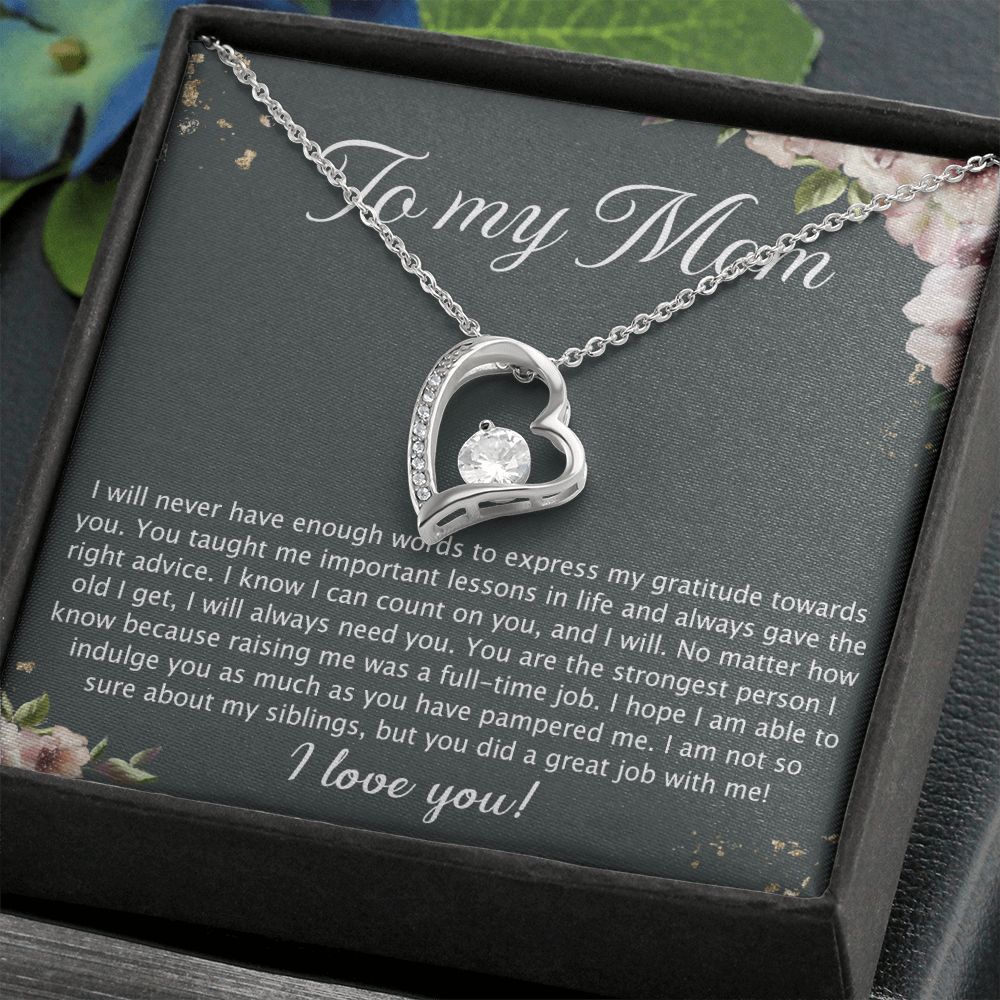 To My Mother Mom Best Friend In Law Bonus Step For Mother Day Birthday Wedding Engagement From Son Daughter Step In Law Necklace Gift Forever Love Necklace