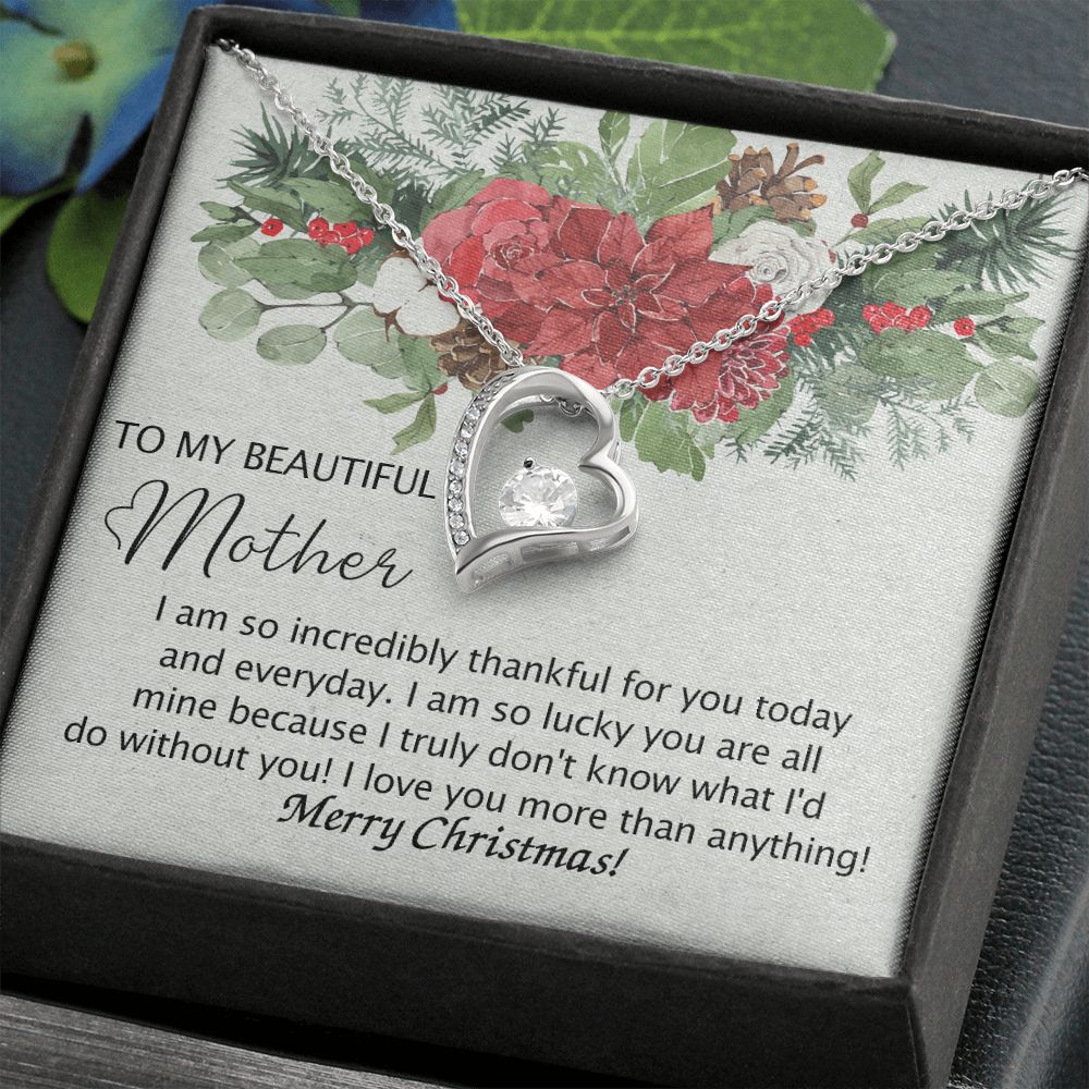 To My Mother Necklace from Daughter Pendant for Mom Christmas Pendant Inspirational Gift from Son to Mom Personalized Necklace Gift for Mother Fiance Christmas Present from Child 301 Forever Love Necklace