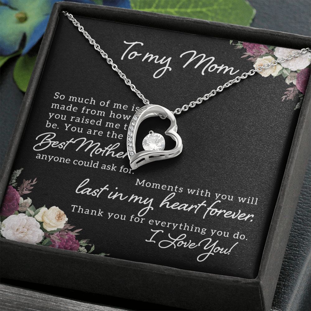 Mom Necklace Gifts for Mom from Daughter to Mom Gifts for Mothers Day from Daughter, To My Mom Necklace from Daughter to Mom Birthday Gifts Necklace with Message Card and Gift Box18 Forever Love Necklace