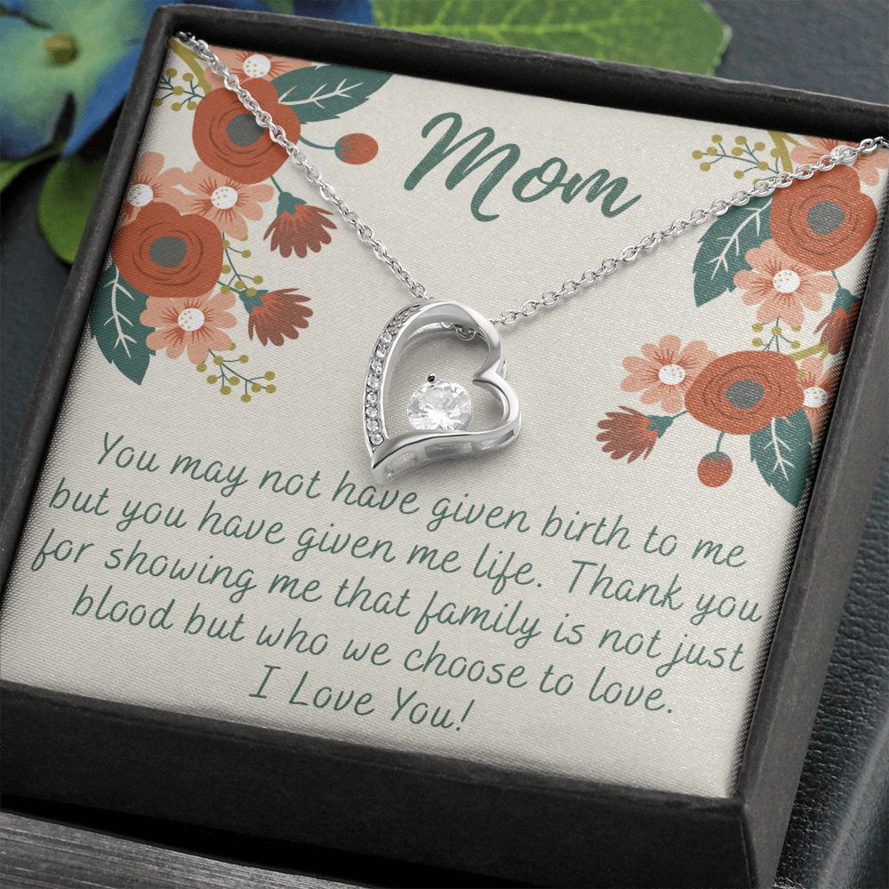 To My Mom Love Knot Necklace Gift for Stepmom Birthday Present Idea for Mother Forever Love Necklace