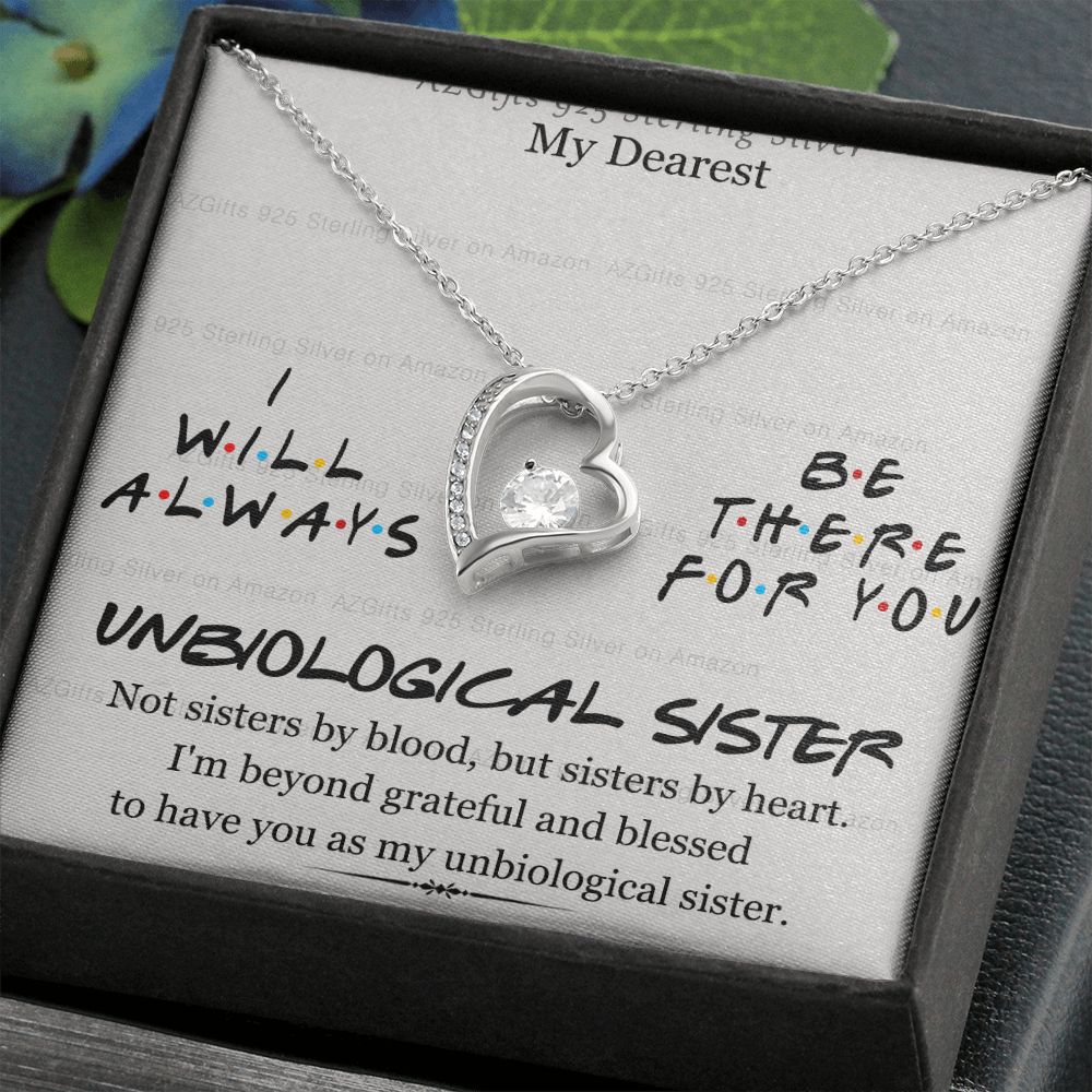 To My Unbiological Sister Necklace Pendant Gift for Soul Sister Unbiological Sister Gift for Women Girls My Unbiological Sister Jewelry Birthday Gift Idea 301 Forever Love Necklace