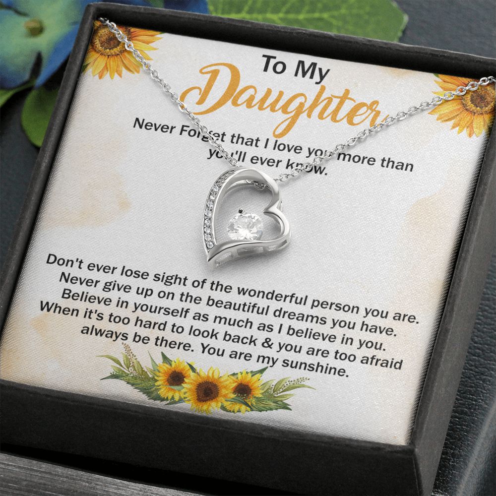 Mother Daughter Gift Ideas, To My Daughter Gift Necklace from Mom, Jewelry Pendant Present for Daughter, Birthday Christmas Gift Graduation Gifts for Daughters, Mother and Daughter Necklace 29 Forever Love Necklace