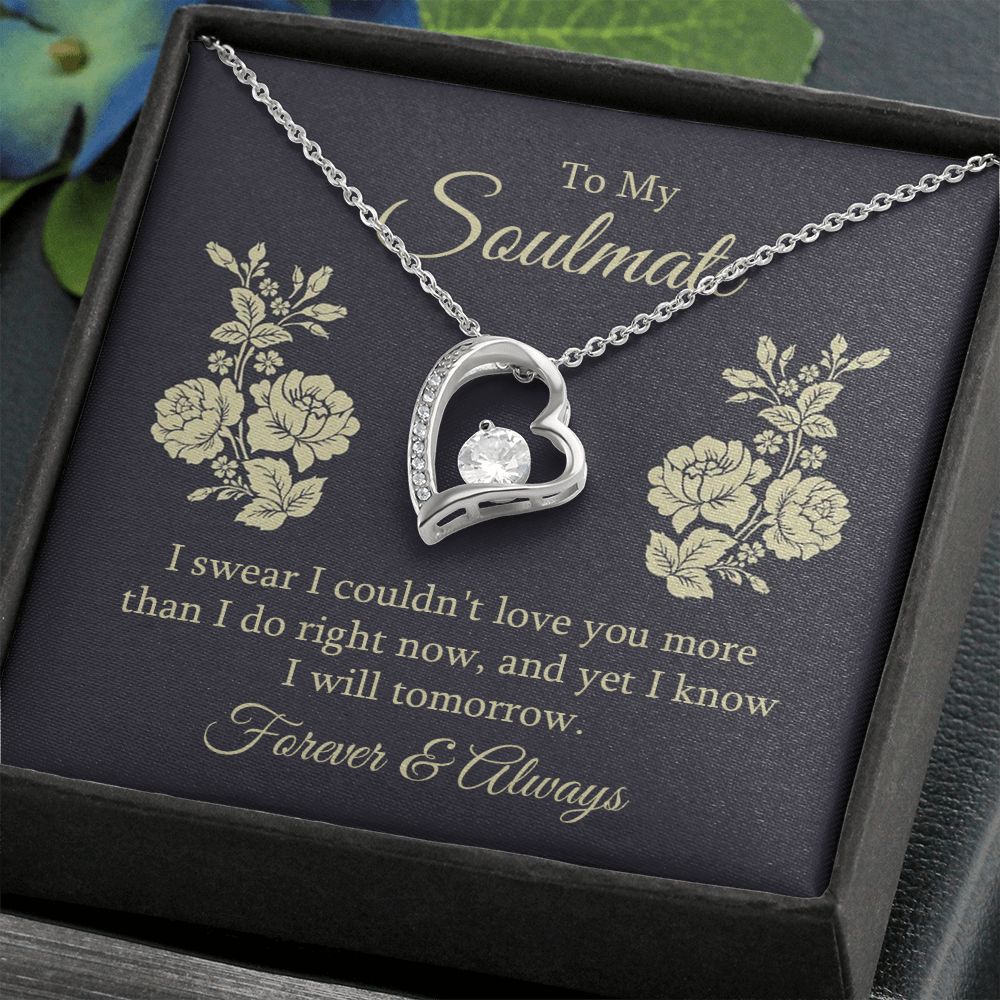 To my soulmate - I swear I couldn't love you Forever Love Necklace