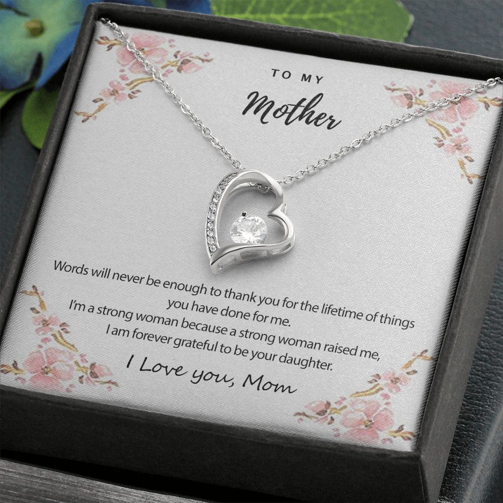 Mom Necklace Gifts for Mom from Daughter to Mom Gifts for Mothers Day from Daughter, To My Mom Necklace from Daughter to Mom Birthday Gifts Necklace with Message Card and Gift Box2226 Forever Love Necklace