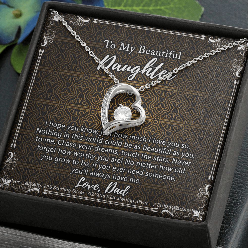 Daughter Gift From Dad Father To My Daughter Necklace for Daughter Jewelry Necklace Meaningful Jewelry Personalized Jewelry Gifts For Women Girls Her Forever Love Necklace