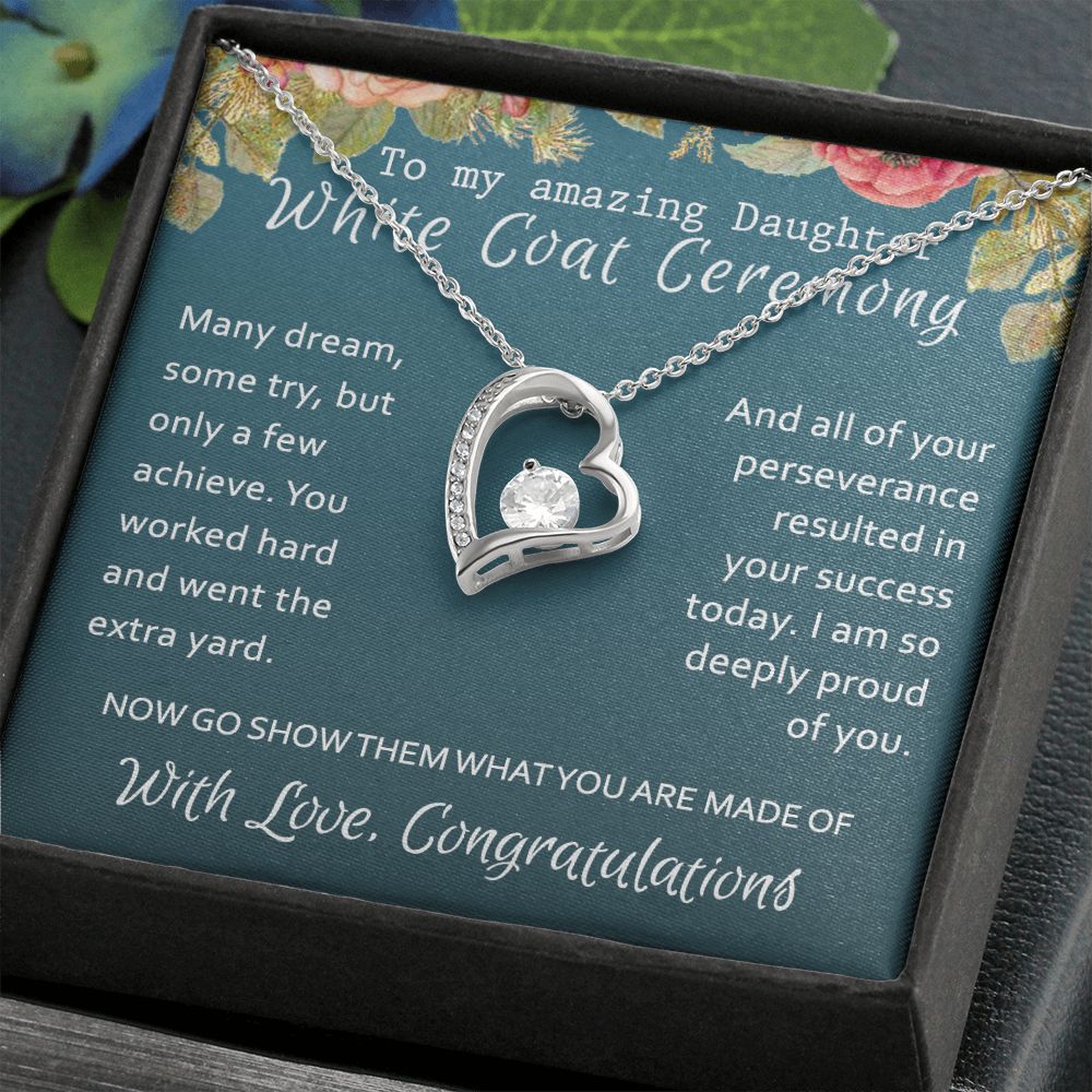 White Coat Ceremony Gift Necklace Medical School Graduation Student Ceremony New Doctor Graduation Gift For Doctor Residency Gifts Necklace For Girl, Pendant For for Her Daughter Sister Forever Love Necklace